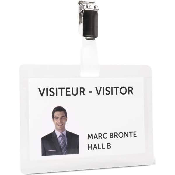 Namensschild 104x74mm selbstlaminierend Clip Kunststoff transparent VE=25 Stück