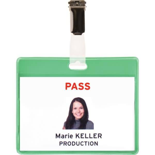 Namensschild Besucher Set 103x82,5mm Clip Kunststoff grün VE=25 Stück