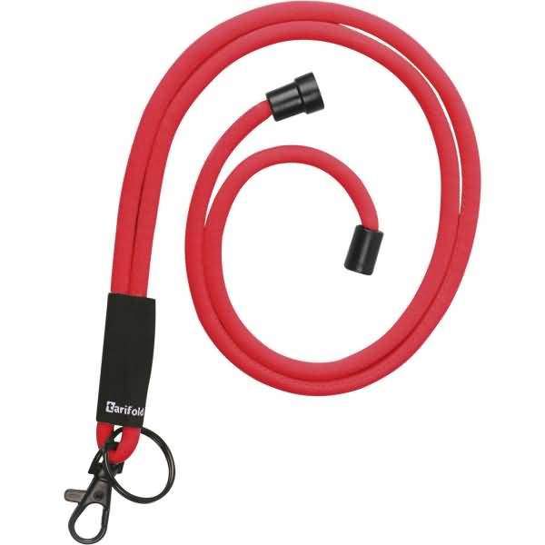 Kompfort-Umhängeband rund 5mm mit Karabiner/Schlüsselring rot VE=10 Stück