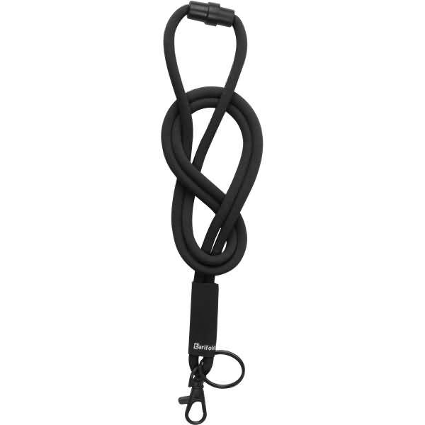 Kompfort-Umhängeband rund 5mm mit Karabiner/Schlüsselring schwarz VE=10 Stück