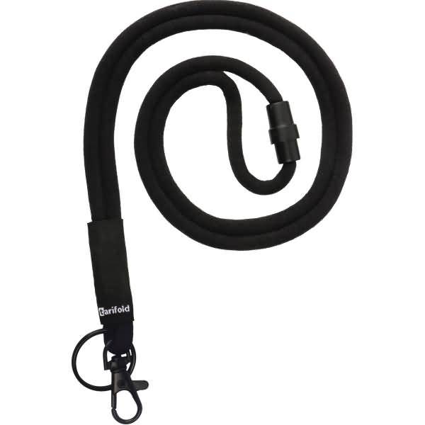 Kompfort-Umhängeband rund 5mm mit Karabiner/Schlüsselring schwarz VE=10 Stück