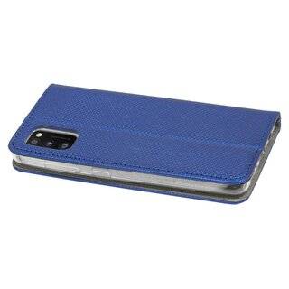 Buch Tasche "Smart" kompatibel mit SAMSUNG GALAXY A41 ( A415F ) Handy Hülle Etui Brieftasche Schutzhülle mit Standfunktion, Kartenfach Blau