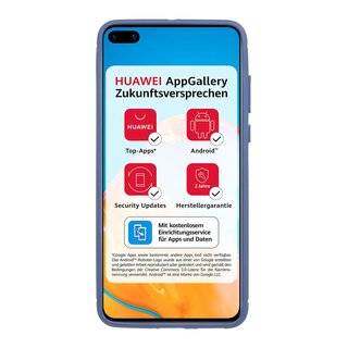 Silikon Hülle Bumper Carbon kompatibel mit Huawei P40 Case TPU Soft Handyhülle Cover Schutzhülle Blau