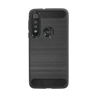 Silikon Hülle Carbon kompatibel mit MOTOROLA MOTO G8 PLAY TPU Case Soft Handyhülle Cover Schutzhülle Schwarz