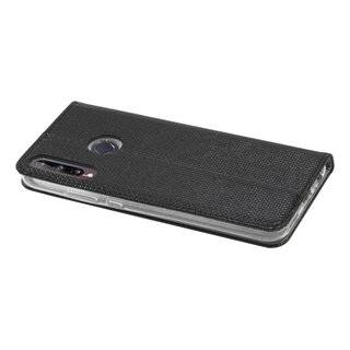 Buch Tasche "Smart" kompatibel mit HUAWEI P40 LITE E Handy Hülle Etui Brieftasche Schutzhülle mit Standfunktion, Kartenfach Schwarz