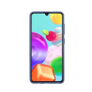 Silikon Hülle Bumper Carbon kompatibel mit SAMSUNG GALAXY A41 A415F Case TPU Soft Handyhülle Cover Schutzhülle Blau