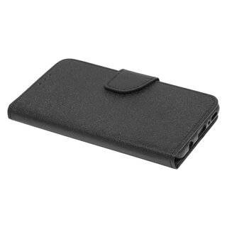 Buch Tasche "Fancy" kompatibel mit SAMSUNG GALAXY A41 (A415F) Handy Hülle Etui Brieftasche Schutzhülle mit Standfunktion, Kartenfach Schwarz