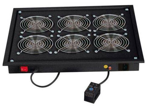Triton Ventilationseinheit für Dach- und Bodeneinbau, 6 Lüfter, schwarz RAL 9005