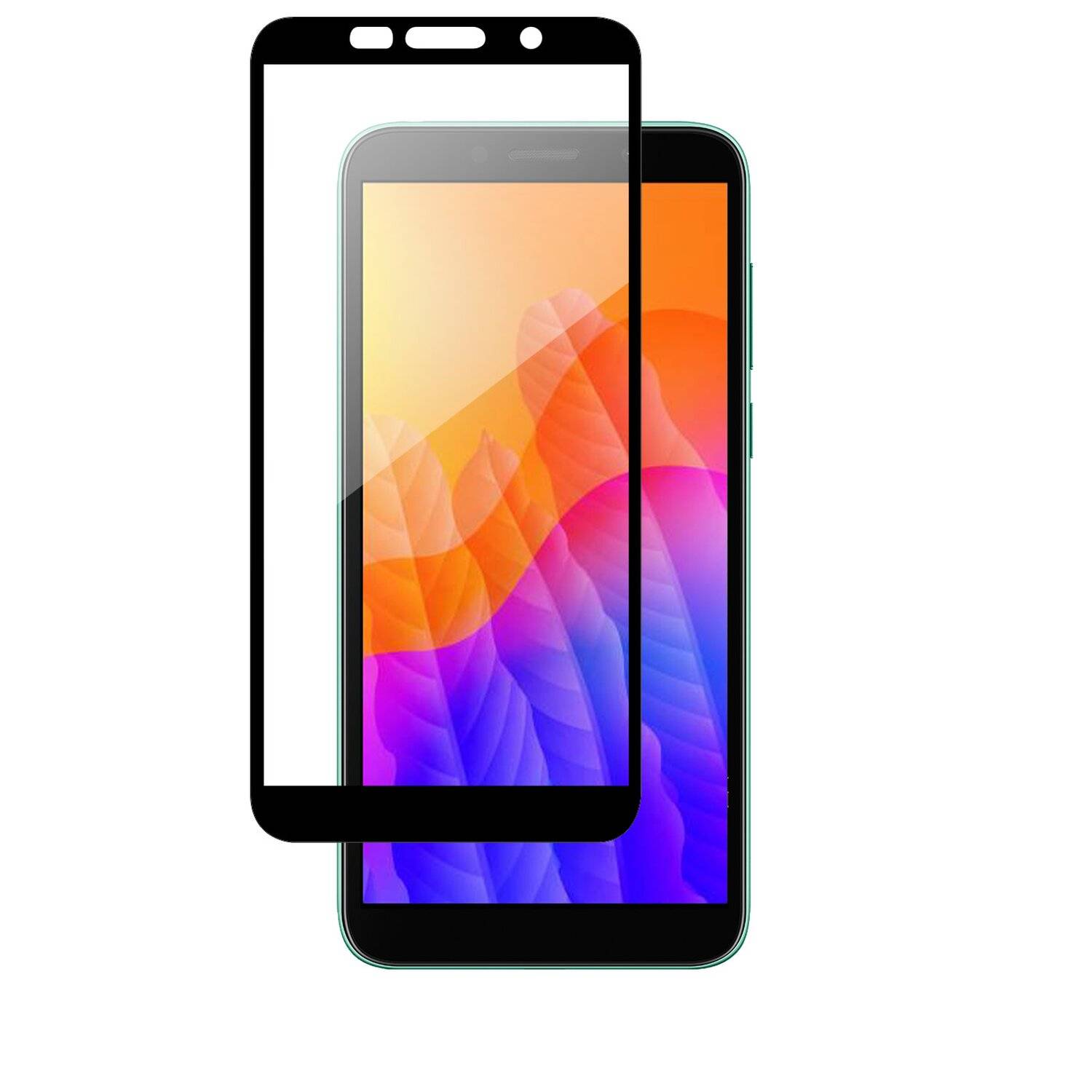 5D Schutz Glas kompatibel mit HUAWEI Y5P Curved Schutz Folie Vollständig Klebend und Abdeckung