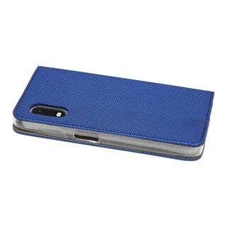 Buch Tasche "Smart" kompatibel mit SAMSUNG GALAXY XOVER PRO (G715F) Handy Hülle Etui Brieftasche Schutzhülle mit Standfunktion, Kartenfach Blau
