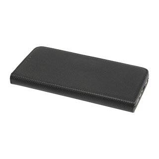 Buch Tasche "Smart" kompatibel mit SAMSUNG GALAXY XOVER PRO (G715F) Handy Hülle Etui Brieftasche Schutzhülle mit Standfunktion, Kartenfach Schwarz
