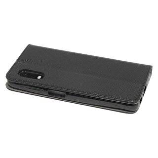 Buch Tasche "Smart" kompatibel mit SAMSUNG GALAXY XOVER PRO (G715F) Handy Hülle Etui Brieftasche Schutzhülle mit Standfunktion, Kartenfach Schwarz