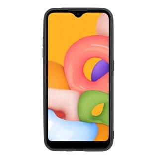 Silikon Hülle Bumper Basic kompatibel mit SAMSUNG GALAXY A01 A015F Case TPU Soft Handyhülle Cover Schutzhülle Schwarz