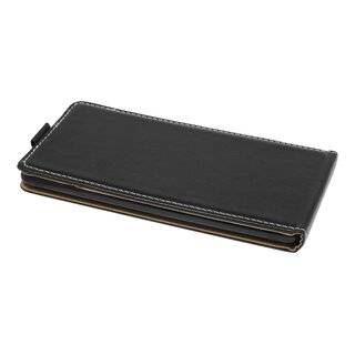Flip Case kompatibel mit Samsung Galaxy A21 (A215F) Handy Tasche vertikal aufklappbar Schutzhülle Klapp Hülle Schwarz