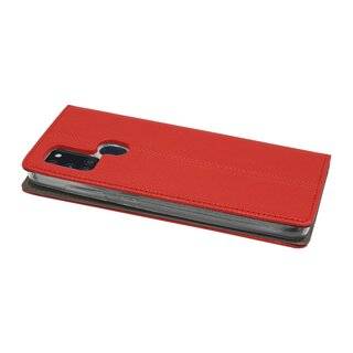 Buch Tasche "Smart" kompatibel mit SAMSUNG GALAXY A21S ( A217F ) Handy Hülle Etui Brieftasche Schutzhülle mit Standfunktion, Kartenfach Rot