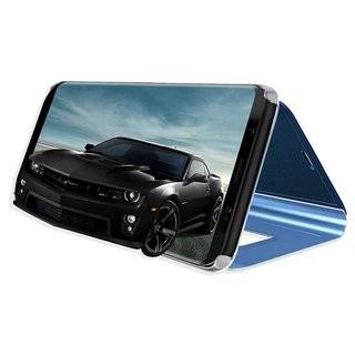 Smart View Spiegel Mirror Smart Cover Schale Etui kompatibel mit HUAWEI P40 Schutzhülle Tasche Case Schutz Clear Blau