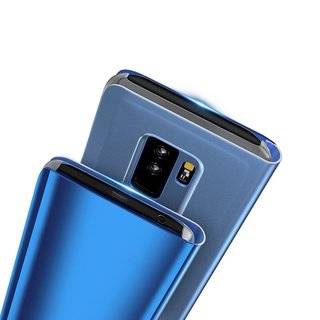 Smart View Spiegel Mirror Smart Cover Schale Etui kompatibel mit HUAWEI P40 Schutzhülle Tasche Case Schutz Clear Blau