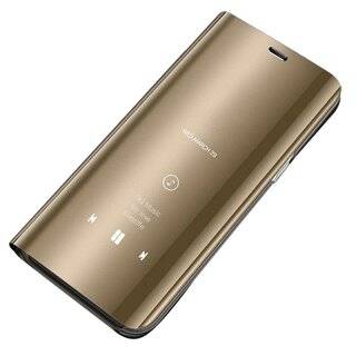 Smart View Spiegel Mirror Smart Cover Schale Etui kompatibel mit HUAWEI P40 PRO Schutzhülle Tasche Case Schutz Clear Gold