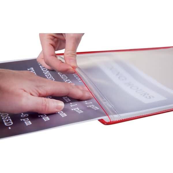 Sichttafeln Drypocket A4 Rücken magnetisch rot VE=5 Stück