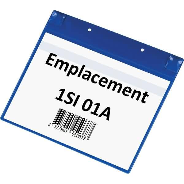 Kennzeichnungstasche mit Schutzklappe A4 quer magnetisch VE=5 Stück blau