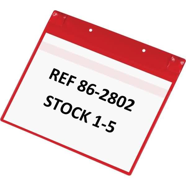 Kennzeichnungstasche mit Schutzklappe A4 quer magnetisch VE=5 Stück rot