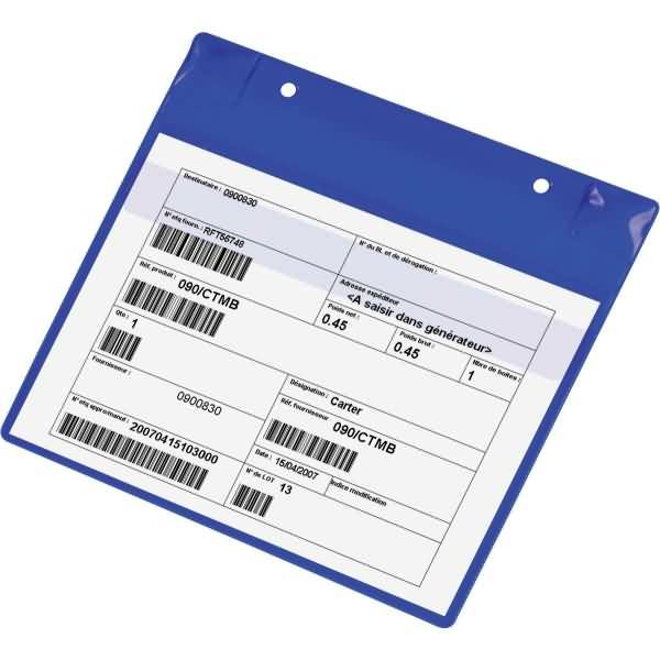 Kennzeichnungstasche mit Schutzklappe A5 quer magnetisch VE=5 Stück blau