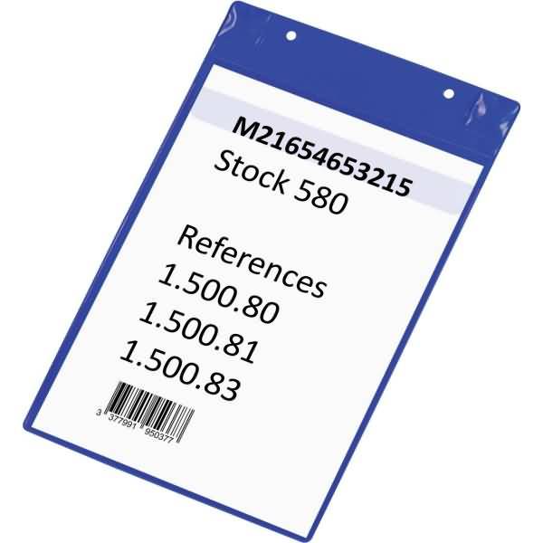 Kennzeichnungstasche mit Schutzklappe A4XL magnetisch VE=5 Stück blau