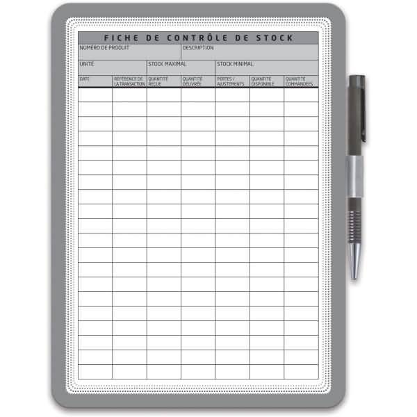 Kontrollblatthalter Magneto A4 selbstklebend mit Stift silber