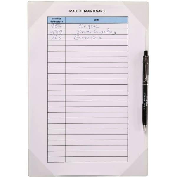 Notizblatthalter A4 selbsthaftend/ mit Stiftelasche VE=2 Stück transparent