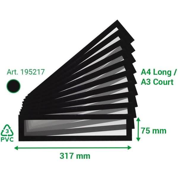 Info-Rahmen Magneto Solo Pro Überschrift 75x317mm VE=10 Stück schwarz