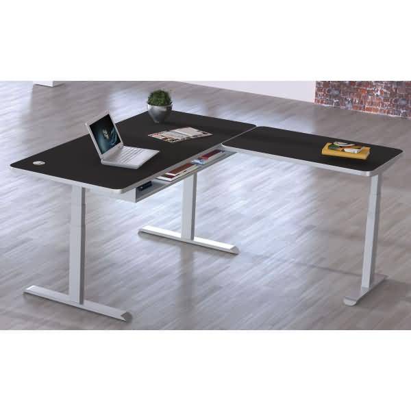 Sitz-/Stehtisch Kombination Move 4 Premium elektr. höhenverstellbar BxT-H 180x180-127cm weiß