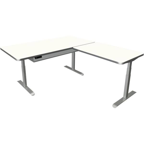Sitz-/Stehtisch Kombination Move 4 Premium elektr. höhenverstellbar BxT-H 200x220-127cm weiß