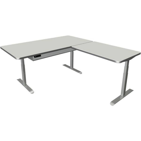 Sitz-/Stehtisch Kombination Move 4 Premium elektr. höhenverstellbar BxT-H 200x220-127cm lichtgrau