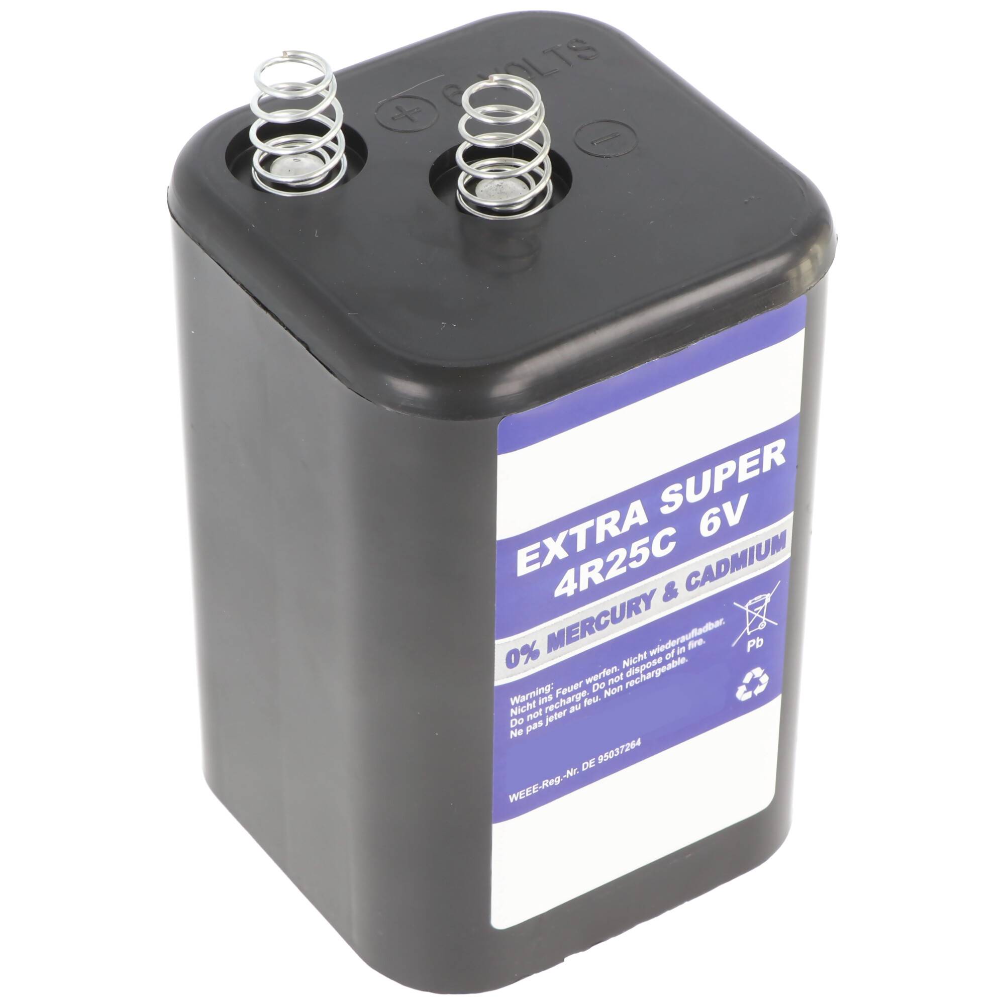 4R25, 431, 430 Blockbatterie, Typ 4R25C Batterie, Lampenbatterie 6,0 Volt max. 9000mAh, 10110125