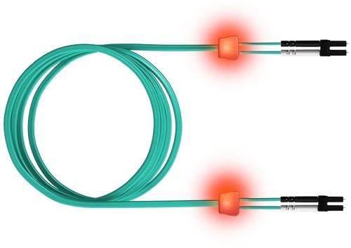 EasyLan LWL Duplex LED-Patchkabel OM3, 50/125 µm, LC/LC, aqua, 2,0 m