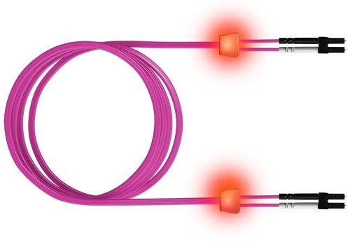 EasyLan LWL Duplex LED-Patchkabel OM4, 50/125 µm, LC/LC, erikaviolett, 1,0 m