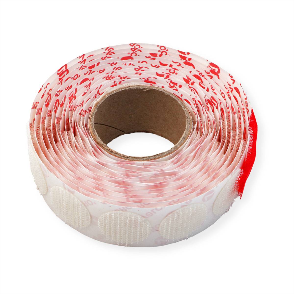 VELCRO® Klettpunkte Selbstklebend Nur Haken, 19mm x 125 Weiß