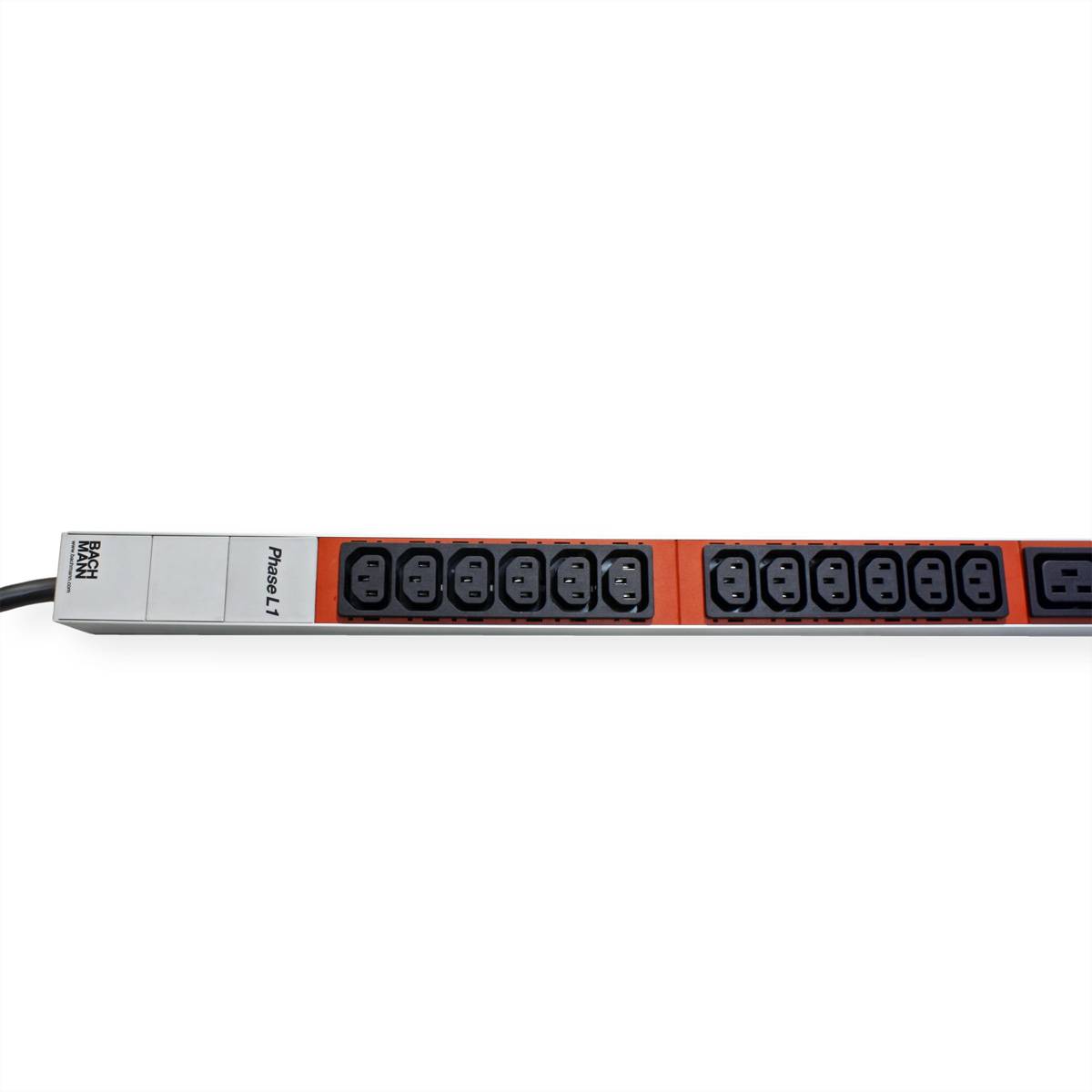 BACHMANN IT PDU ALU 1HE 36x C13 6x C19 CEE 3x16A rot
