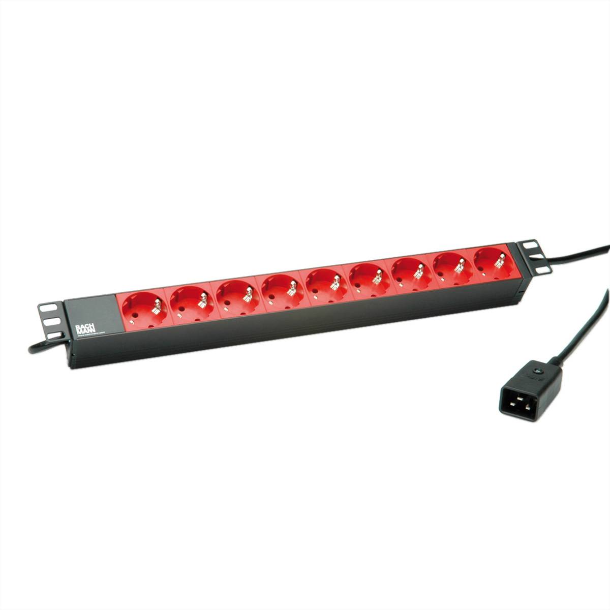 Bachmann - Steckdosenleiste (Rack - einbaufähig) - Schutzkontakt - Eingabe, Eingang IEC 60320 C20 - Ausgangsanschlüsse: