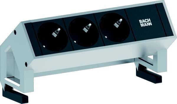 Bachmann 902.4048 Steckdosenleiste ohne Schalter Schwarz, Grau Schutzkontakt