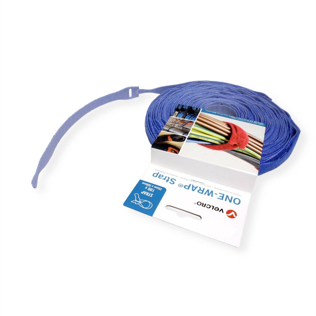VELCRO® One Wrap® Strap 20mm x 200mm, 100 Stück, blau