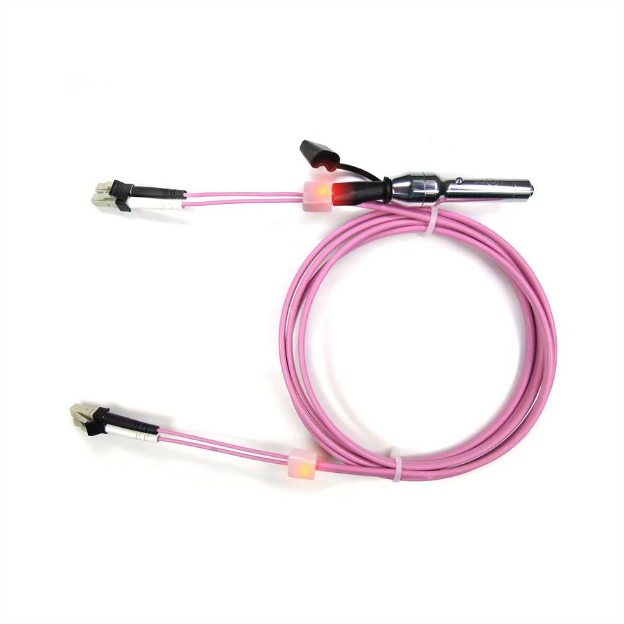 saCon LWL-LED-Patchkabel duplex 50/125µm OM4, LC/LC, violett, 3 m