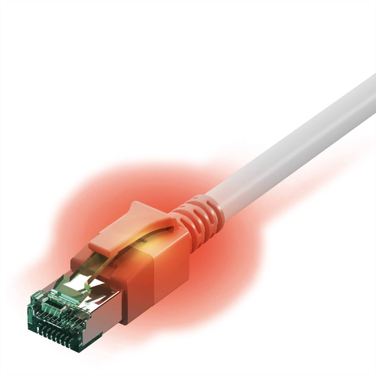EASYLAN - saCon DualBoot LED-Patchkabel S/FTP Kat.6a 0.5m weiss - Kabel - Netzwerk