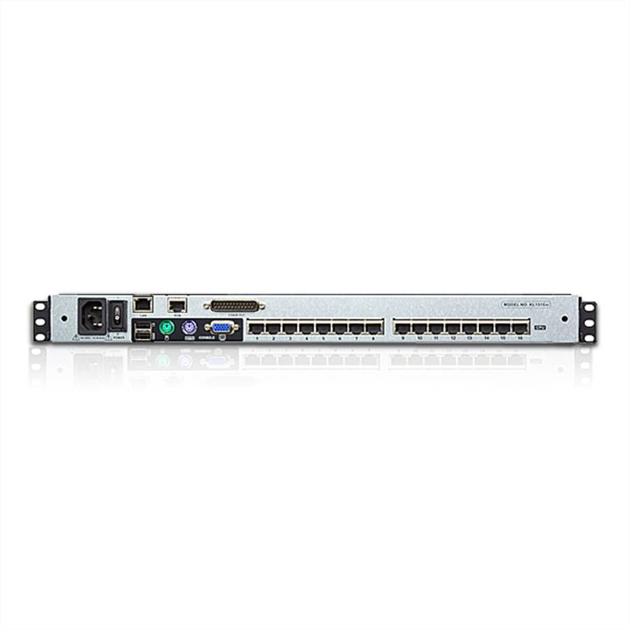ATEN KL1516AiN KVM Over-IP Switch, 48cm TFT, VGA, PS/2-USB über Kat 5, 16 Ports, US-Layout