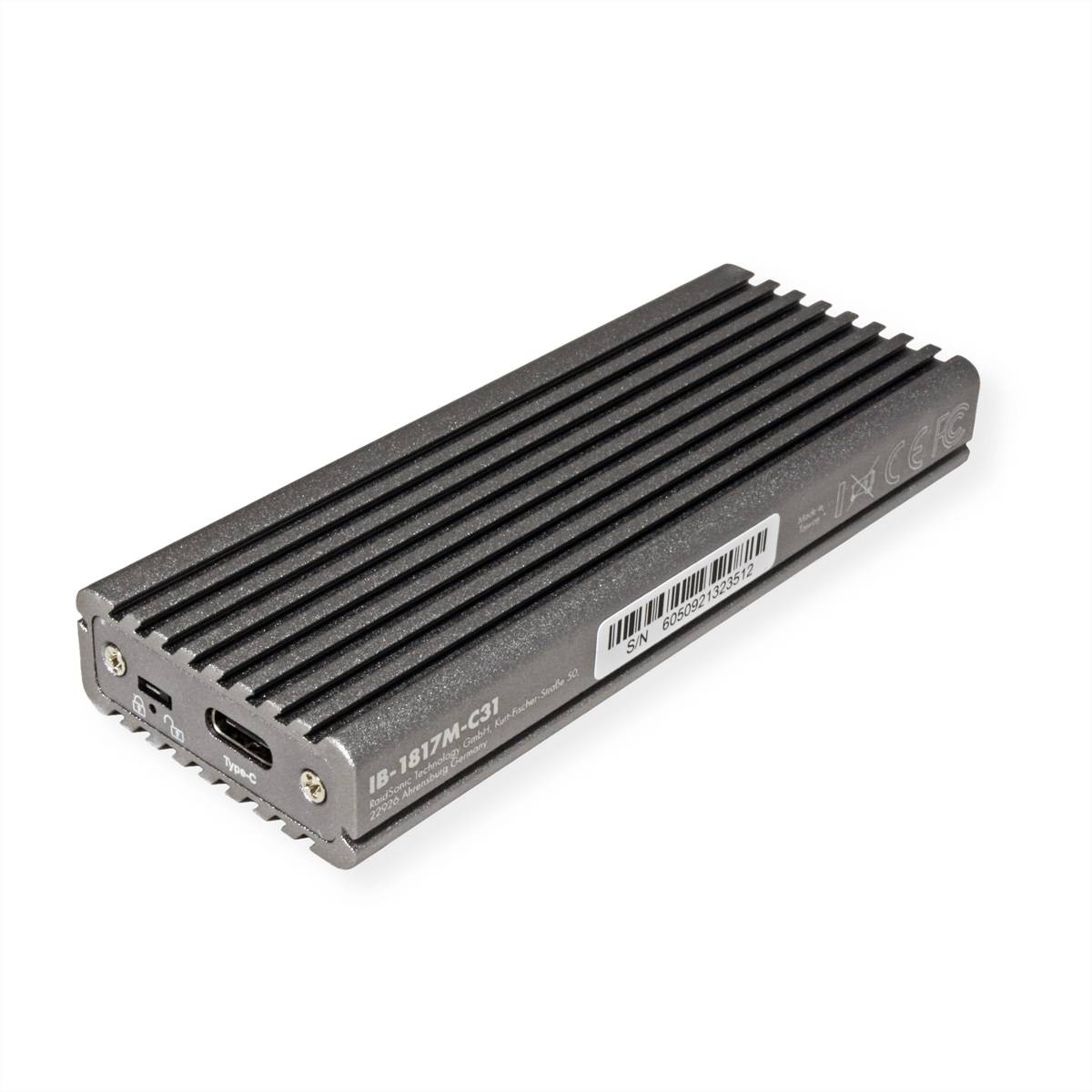 RaidSonic IB-1817M-C31 USB C Gehäuse für M.2 NVMe SSD