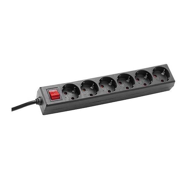 Bachmann 381.144S Steckdosenleiste mit Schalter Schwarz Schutzkontakt 1St.