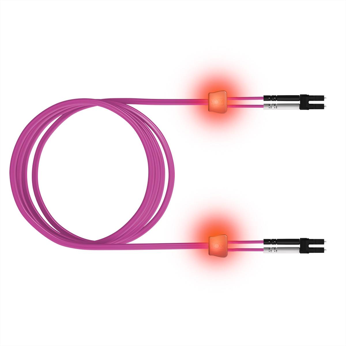 EasyLan FO LED Patch Cord Premium, Duplex - Patch-Kabel - LC Multi-Mode (M)