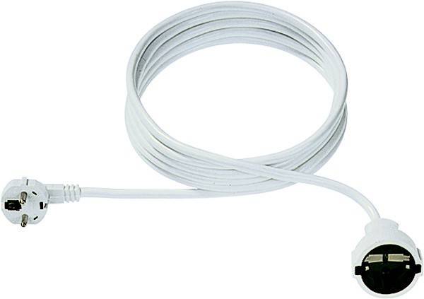 Ein aufgerolltes weißes Kabel mit einem Stecker an einem Ende, konzipiert für Konnektivität oder Ladezwecke.
