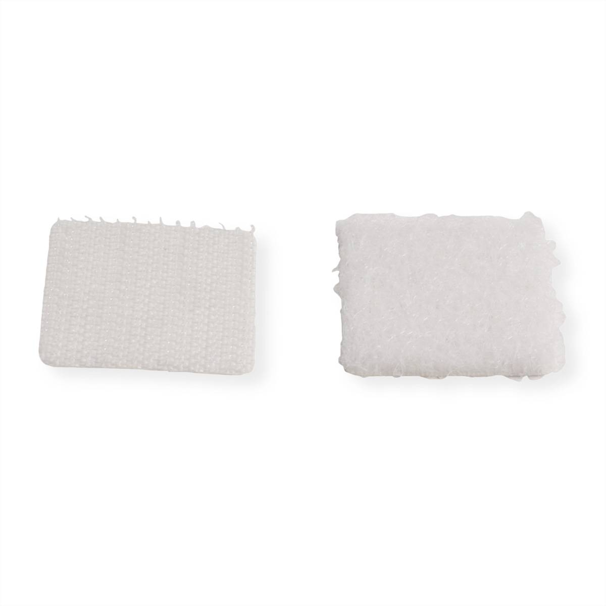 VELCRO® Klettquadrate Selbstklebend, Haken & Flausch 25mm x 25mm x 24 sets Weiß