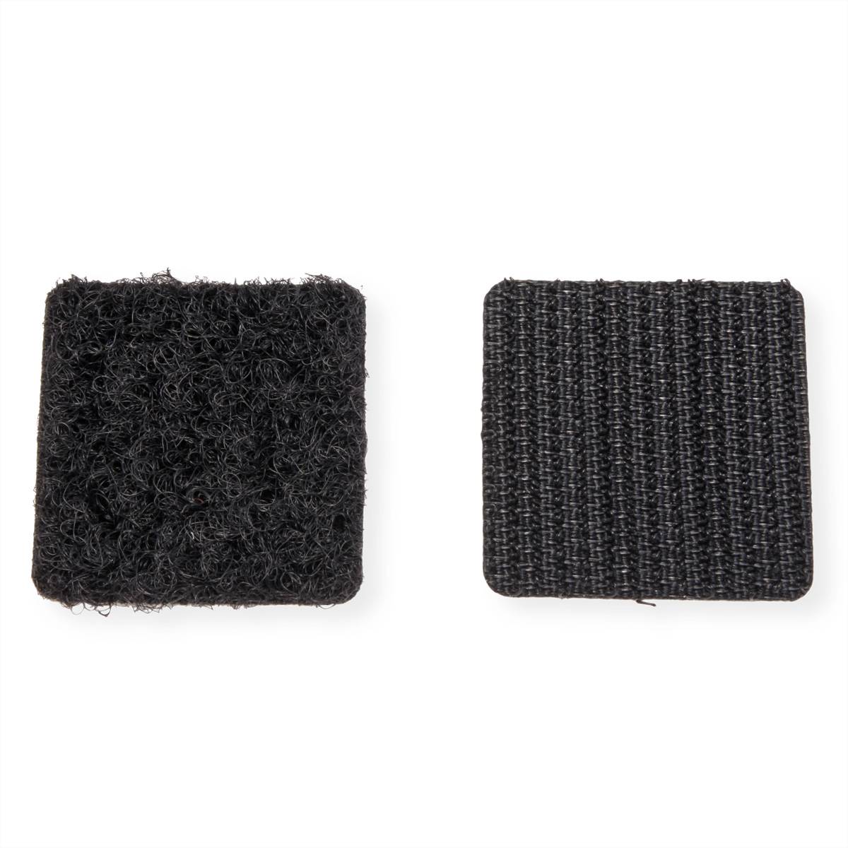 VELCRO® Klettquadrate Selbstklebend, Haken & Flausch 25mm x 25mm x 24 sets Schwarz